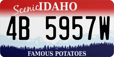ID license plate 4B5957W