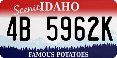 ID license plate 4B5962K