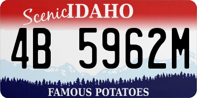ID license plate 4B5962M