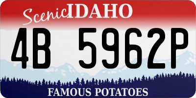 ID license plate 4B5962P
