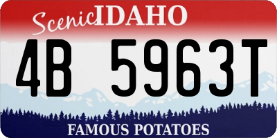 ID license plate 4B5963T