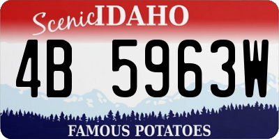 ID license plate 4B5963W
