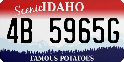 ID license plate 4B5965G