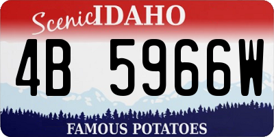 ID license plate 4B5966W