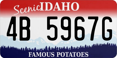 ID license plate 4B5967G