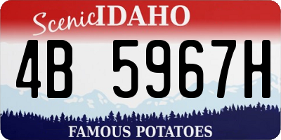 ID license plate 4B5967H