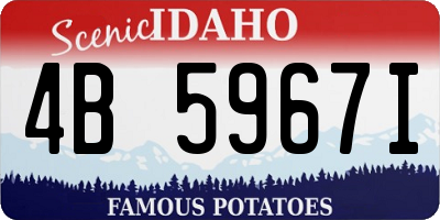 ID license plate 4B5967I