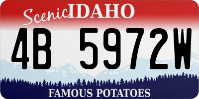 ID license plate 4B5972W