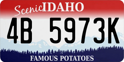 ID license plate 4B5973K