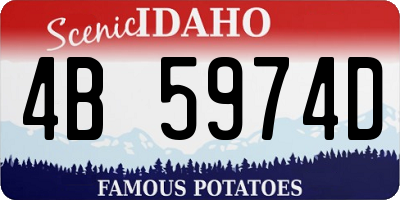 ID license plate 4B5974D