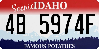 ID license plate 4B5974F