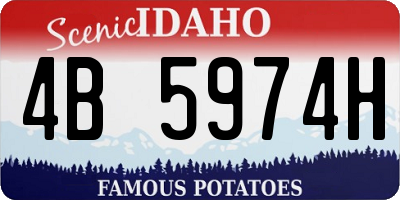 ID license plate 4B5974H