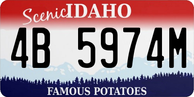 ID license plate 4B5974M