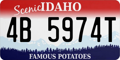 ID license plate 4B5974T