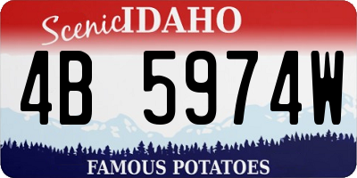 ID license plate 4B5974W