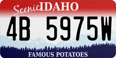 ID license plate 4B5975W