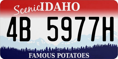 ID license plate 4B5977H