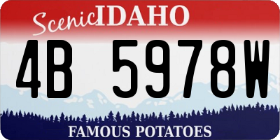 ID license plate 4B5978W