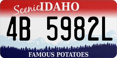 ID license plate 4B5982L