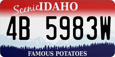 ID license plate 4B5983W
