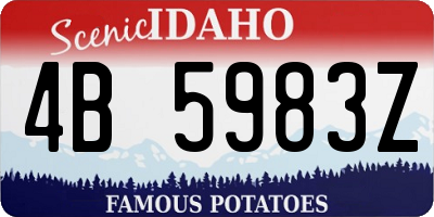 ID license plate 4B5983Z