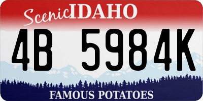 ID license plate 4B5984K