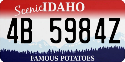 ID license plate 4B5984Z