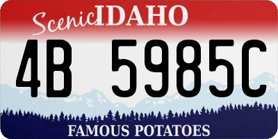 ID license plate 4B5985C
