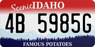 ID license plate 4B5985G