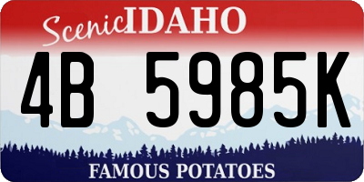 ID license plate 4B5985K