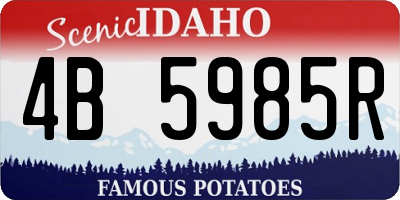 ID license plate 4B5985R