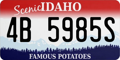 ID license plate 4B5985S