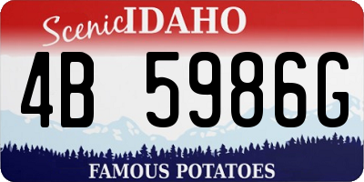 ID license plate 4B5986G