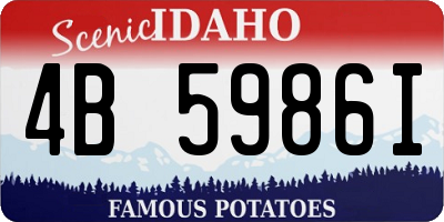 ID license plate 4B5986I