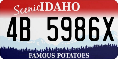 ID license plate 4B5986X