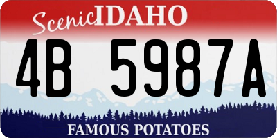 ID license plate 4B5987A