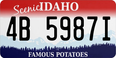 ID license plate 4B5987I