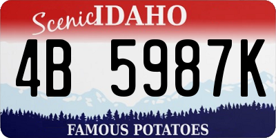 ID license plate 4B5987K