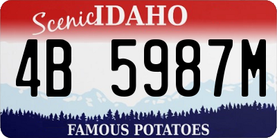 ID license plate 4B5987M