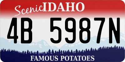 ID license plate 4B5987N