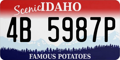ID license plate 4B5987P
