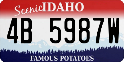 ID license plate 4B5987W