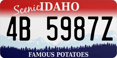 ID license plate 4B5987Z