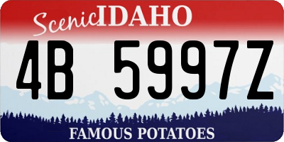 ID license plate 4B5997Z