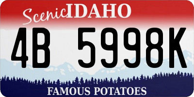 ID license plate 4B5998K