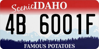 ID license plate 4B6001F