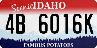 ID license plate 4B6016K