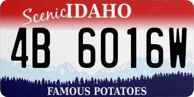 ID license plate 4B6016W