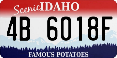 ID license plate 4B6018F