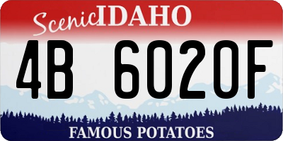 ID license plate 4B6020F